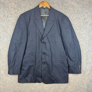 VTG J Crew Sport Coat Mens 42R Navy 100% Irish Linen Blazer 3 Button Oarsman USA